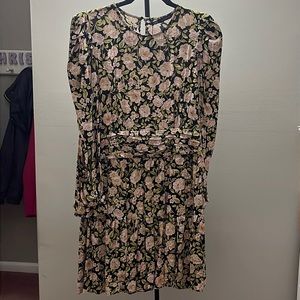 Zara Floral Puff Sleeve Ruffle Dress